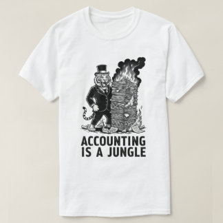 "会計はジャングル" 面白いトラの会計士 Tシャツ