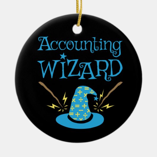会計ウィザードAccountant CPA セラミックオーナメント (正面)