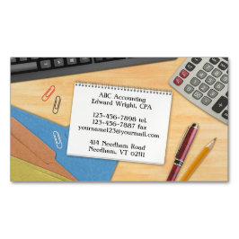 会計オフィスデスク マグネット名刺