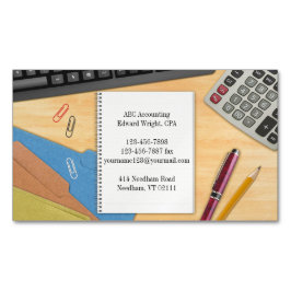 会計オフィスデスク マグネット名刺
