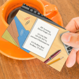 会計オフィスワークデスク名刺 名刺