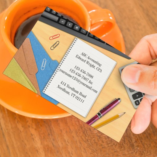 会計オフィスワークデスク名刺 名刺