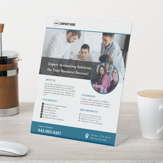 会計サービスカスタムのペデスタル標識 台座サイン (インサイチュ)