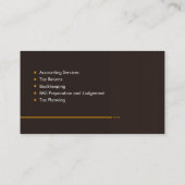 会計サービスモノグラム – ブラウンとイエロー 名刺 (裏面)