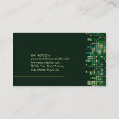 会計サービス – 抽象芸術の緑の金ゴールド番号 名刺 (裏面)