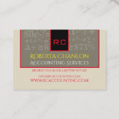 会計モノグラムのユーロ名刺 名刺 (裏面)