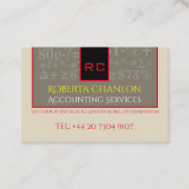 会計モノグラムのユーロ名刺 名刺 (正面)