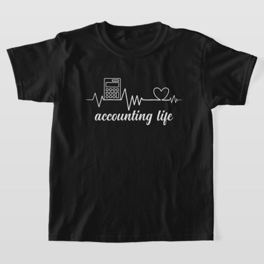 会計ライフ – True Accountanのハートビート Tシャツ (レイダウン)