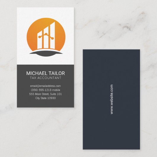 会計会社 |財務ロゴ |財務 名刺 (正面/裏面)