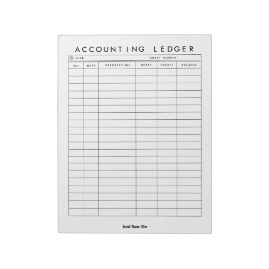 会計元帳カスタムノート ノートパッド (回転)