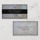 会計名刺-分類のモノグラムのテクスチャ 名刺 (正面/裏面)