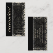 会計名刺-分類の多いダマスクパターン 名刺 (正面/裏面)