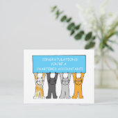 会計士おめでとう漫画の猫 ポストカード (スタンド正面)