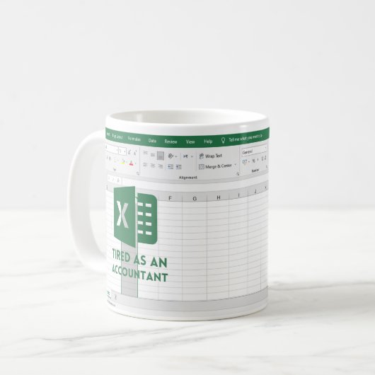 会計士おもしろいとして疲れおもしろいた コーヒーマグカップ (正面左)