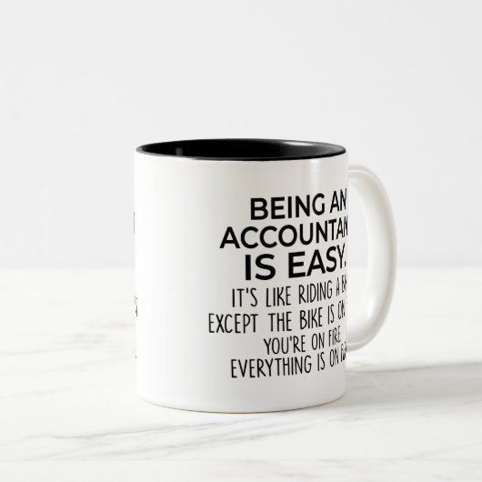 会計士おもしろいギフト、会計士は簡単 ツートーンマグカップ (正面右)