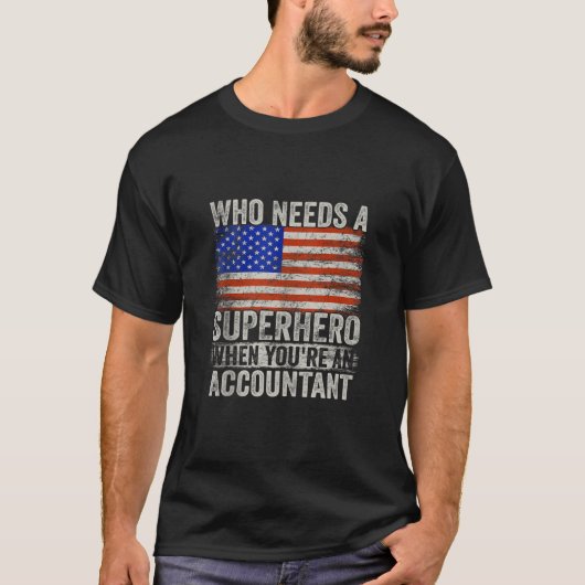 会計士おもしろいスーパーヒーローヴィンテージティー男性へパパ Tシャツ (正面)