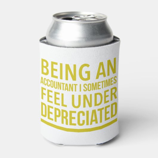 会計士おもしろいプリン 缶クーラー (缶正面)