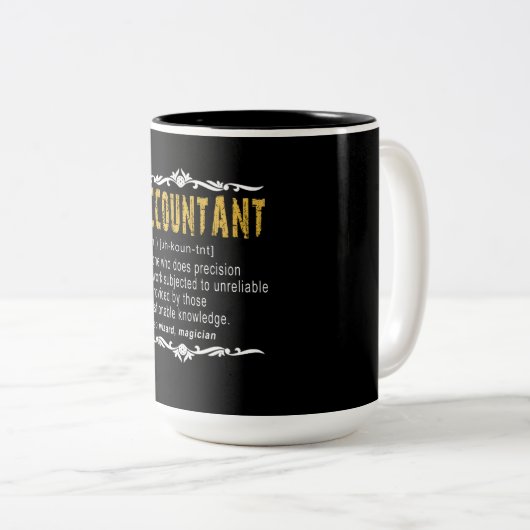 会計士おもしろい定義カスタムの贈答品 ツートーンマグカップ (正面右)