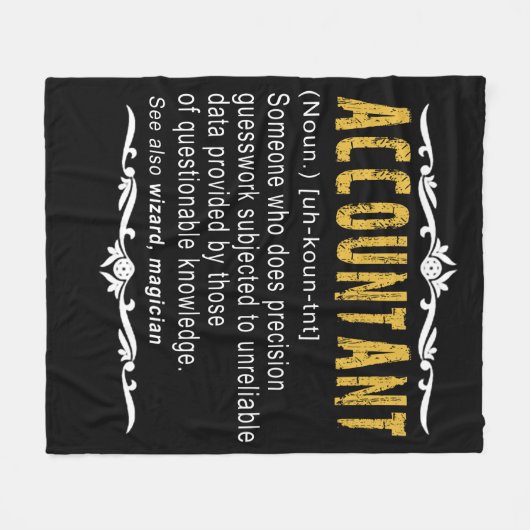 会計士おもしろい定義カスタム贈与 フリースブランケット (正面(横))