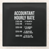 会計士おもしろい時給会計CPAユーモア ガラスコースター (正面)