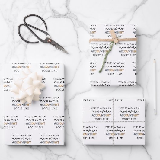 会計士おもしろい計素晴らしCPAギフト ラッピングペーパーシート (正面)