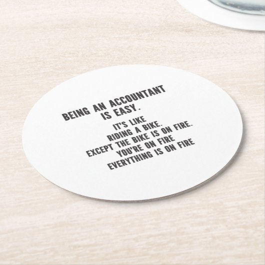 会計士おもしろい – 会計士とは簡単 ラウンドペーパーコースター (アングル)