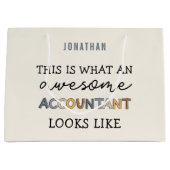 会計士おもしろいCPA素晴らしのカスタム ラージペーパーバッグ (正面)