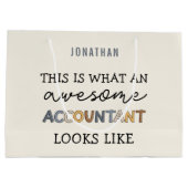 会計士おもしろいCPA素晴らしのカスタム ラージペーパーバッグ (裏面)