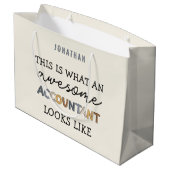 会計士おもしろいCPA素晴らしのカスタム ラージペーパーバッグ (裏面アングル)