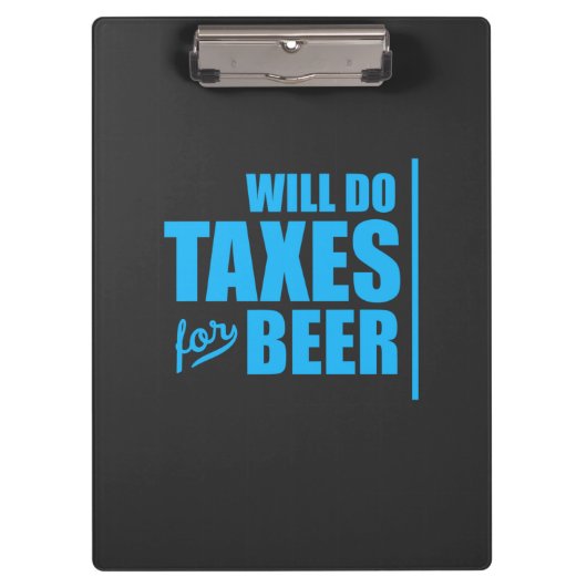会計士がビールの税金を払う クリップボード (正面)