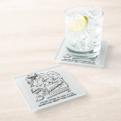 会計士が痩身クラブCoaで本をチェック ガラスコースター (アングル)