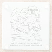 会計士が痩身クラブCoaで本をチェック ガラスコースター (裏面)