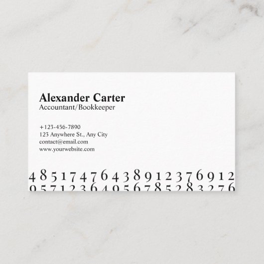 会計士と簿記係のプロフェッショナル財務 名刺 (裏面)