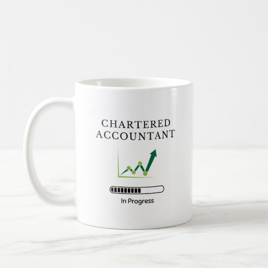 会計士のチャーターおもしろい- Finance Progress Gift コーヒーマグカップ (左)