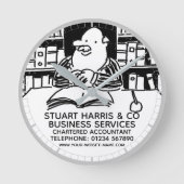 会計士の丸時計 ラウンド壁時計 (正面)