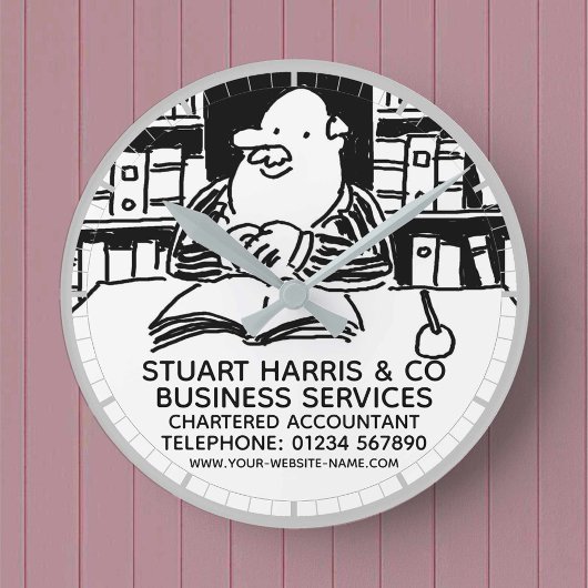 会計士の丸時計 ラウンド壁時計