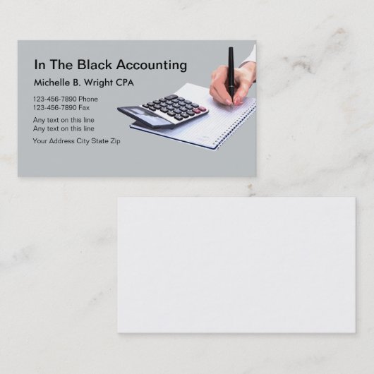 会計士の名刺のテンプレート 名刺 (正面/裏面)