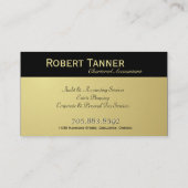 会計士の名刺のモノグラムの黒の金ゴールド 名刺 (裏面)