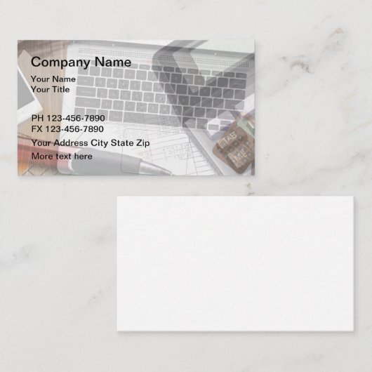 会計士の名刺の背景 名刺 (正面/裏面)