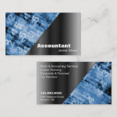 会計士の名刺の黒く及び青数 名刺 (正面/裏面)