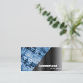 会計士の名刺の黒く及び青数 名刺 (スタンド正面)