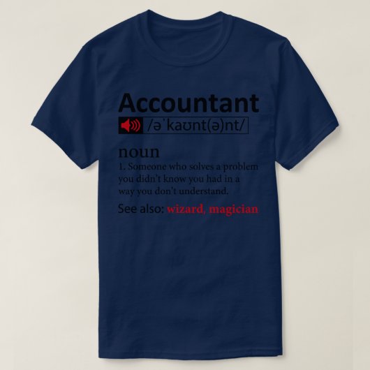 会計士の定義 Tシャツ (デザイン正面)