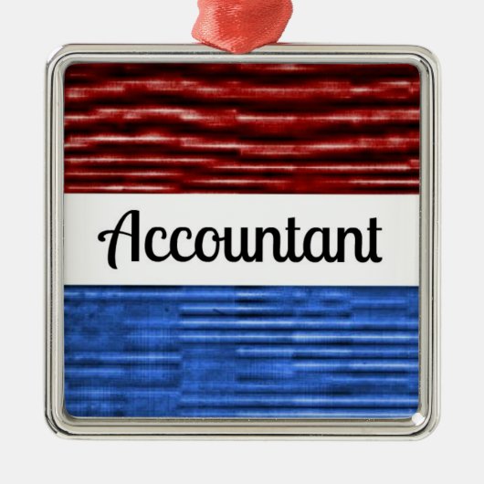 会計士の愛国的なクリスマス装飾 メタルオーナメント (正面)