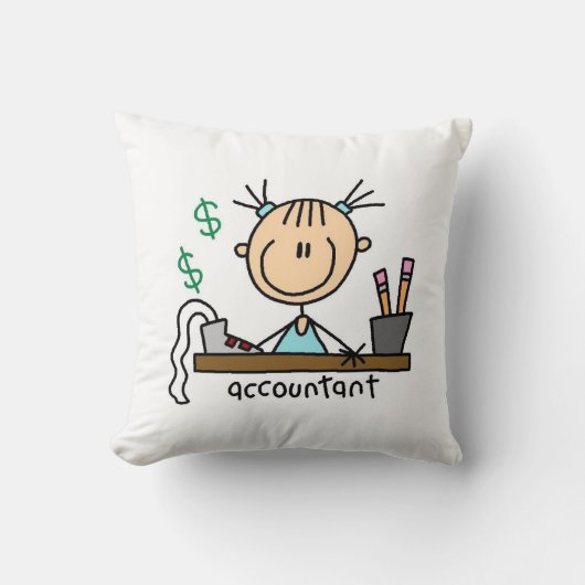 会計士の棒人間 クッション (正面)