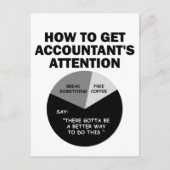 会計士の注意を引く方法何かを壊す ポストカード (正面)