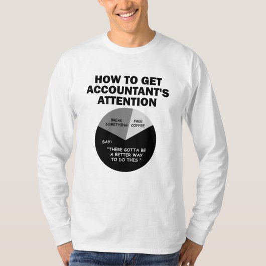 会計士の注意無料コーヒーを得る方法 Tシャツ (正面)