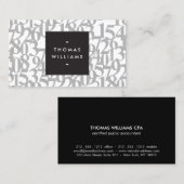 会計士の灰色の抽象芸術番号、会計 名刺 (正面/裏面)