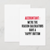 会計士の私たちは計算機が'haを持っている理由 サンキューカード (正面/裏面)