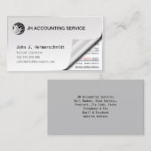 会計士の簿記係のピーバックシート名刺 名刺 (正面/裏面)
