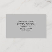 会計士の簿記係のピーバックシート名刺 名刺 (裏面)